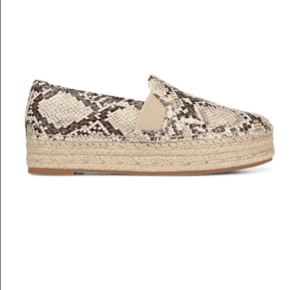 NIB Women’s Snakeskin Espadrille Platform Loafers | Slip-On Casual Flats - Picture 2 of 10